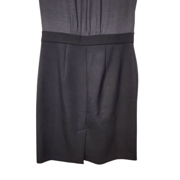 LOFT Black Sleeveless Dress Pencil Sheath Short Wrap Sheer Silk Fitted Classic 8 - Picture 8 of 16